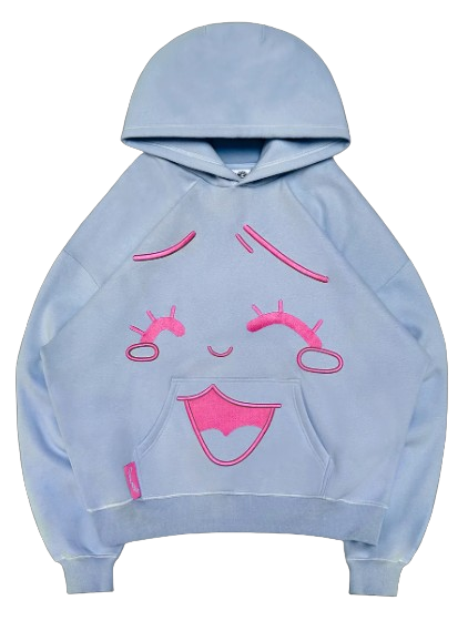 ANIMATED PULLOVER HOODIE BABY BLUE